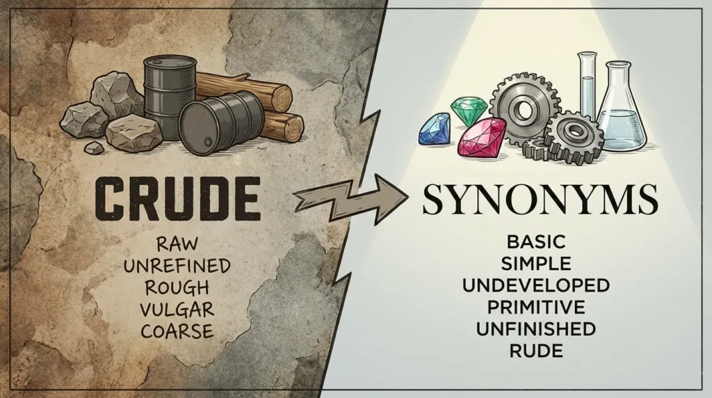 synonyms for crude