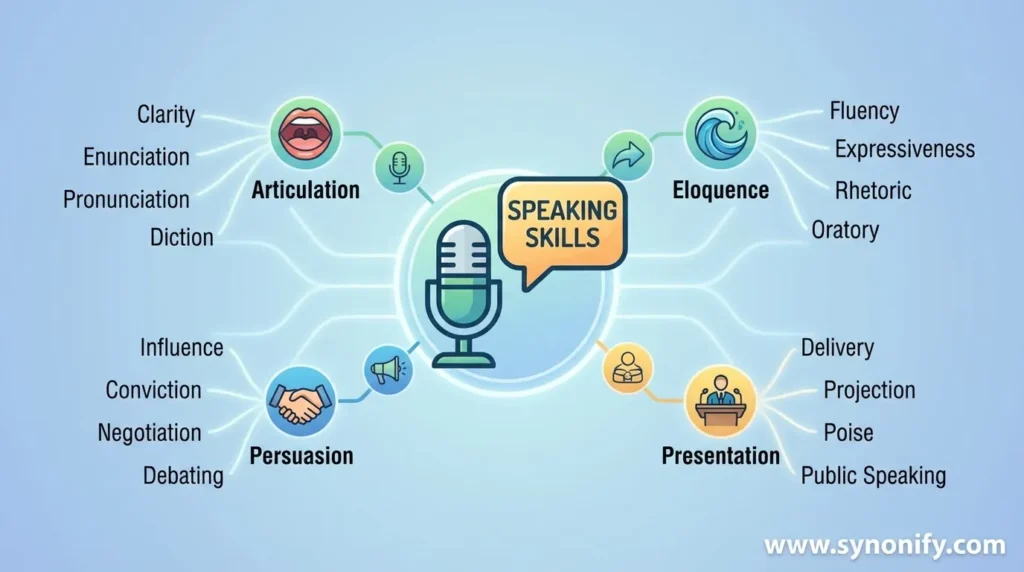 synonyms for speaking skills