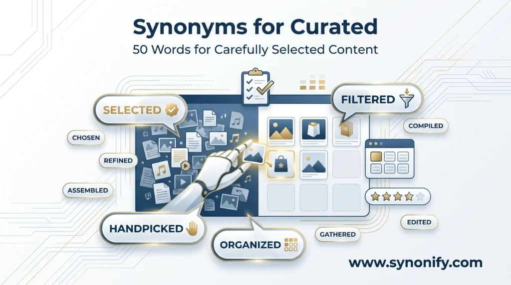 synonyms for curated