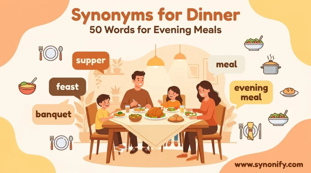 synonyms for dinner